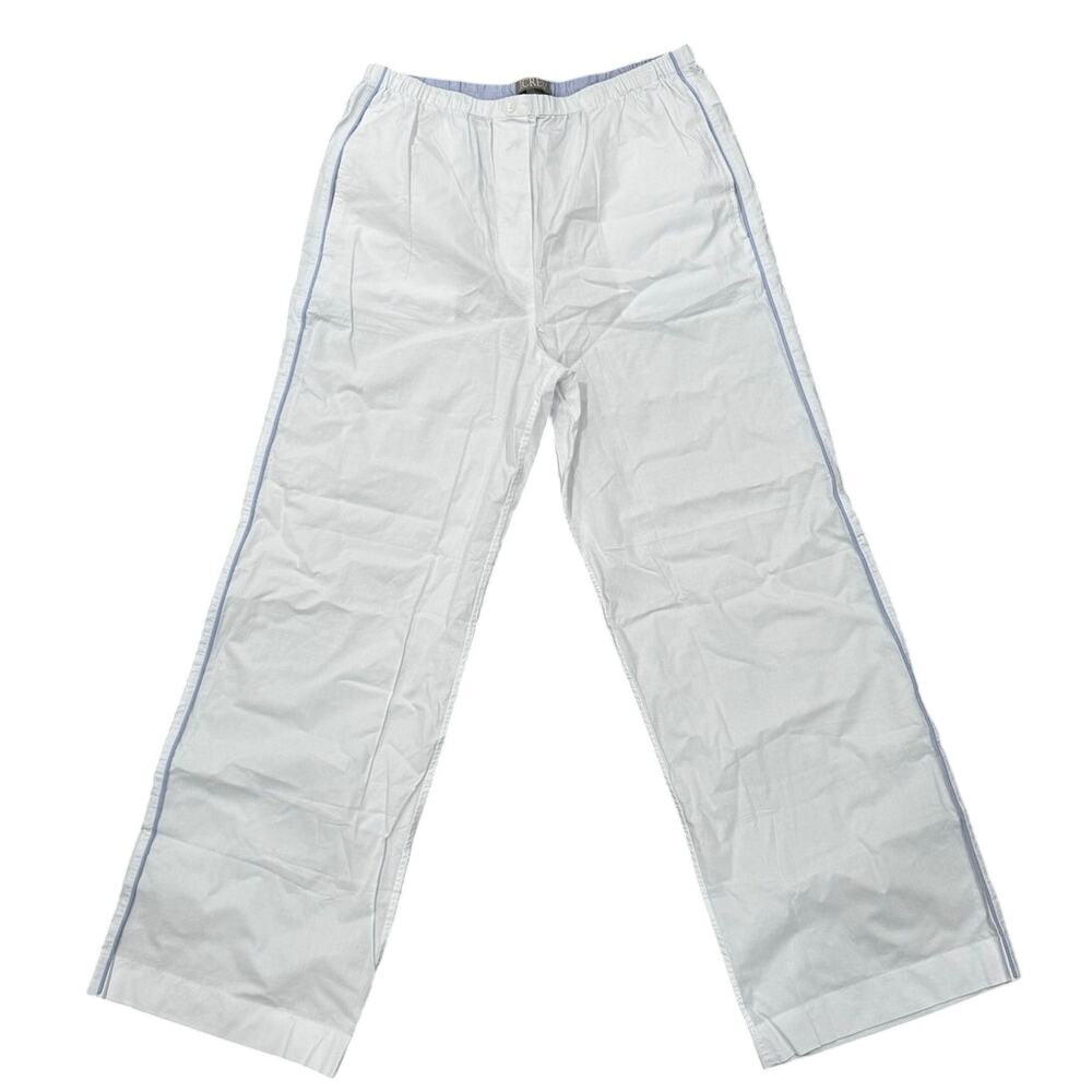 J.Crew Classic Cozy Pajama Pant Set End-on-End Cotton White Size S - Picture 9 of 15